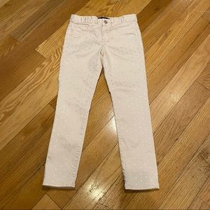 Girls Gap Jeans Pink W/ Silver Polka Dots